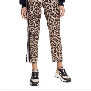 MOTHER the Lounger Leopard Print Ankle Track Pants